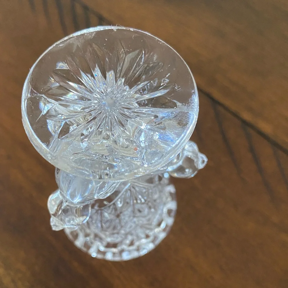Hofbauer Byrdes Crystal Toothpick Holder Mini Vase Crystal Bird Decor Vintage